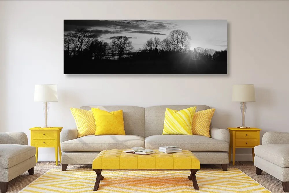 Stampa su tela – Splendido tramonto in bianco e nero
