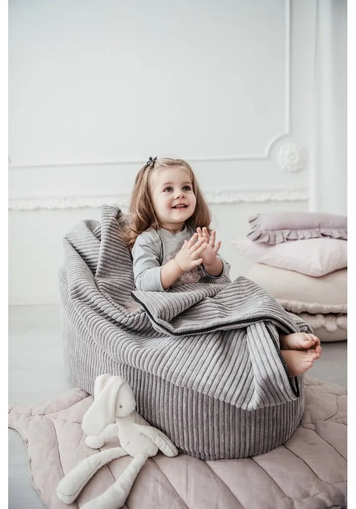 Pouf a sacco per bambini marrone con rivestimento in bouclé Cocoon 80 – SLOWDOWN
