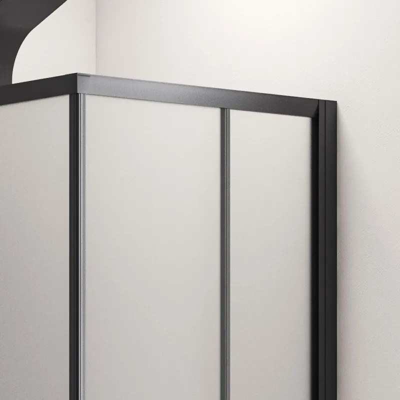 Box doccia 80x120 nero doppio scorrevole vetro opaco | KF1000B - KAMALU