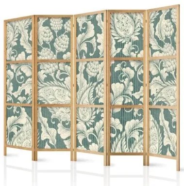Paravento giapponese Foglie verdi ornamentali 5 ante