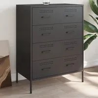 Credenza Nera 68x39x89 cm in Acciaio 842982