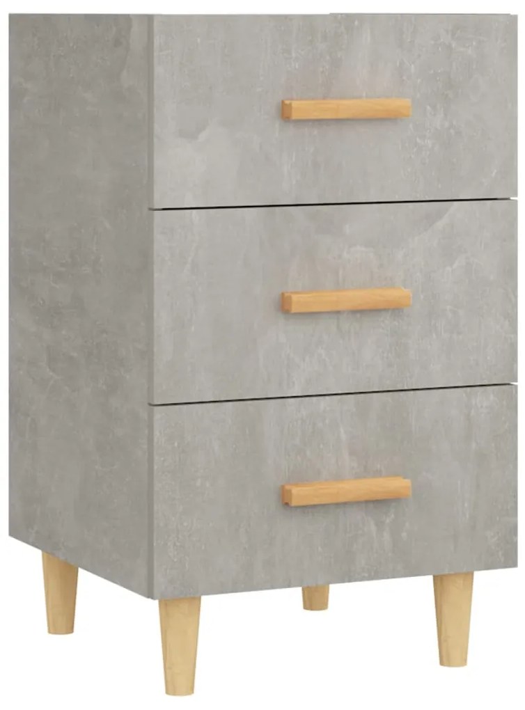 Comodino grigio cemento 40x40x66 cm in legno multistrato