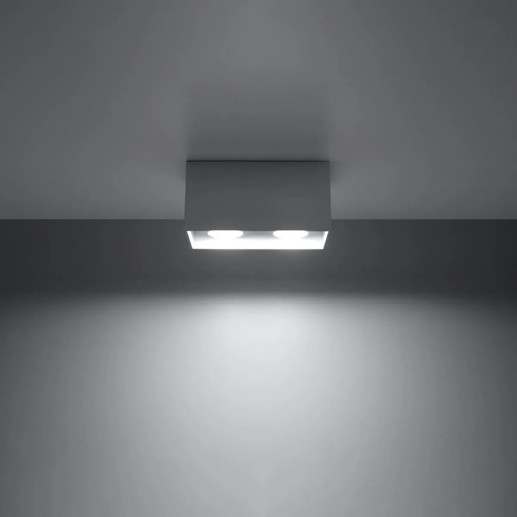 Applique Rettangolare da soffitto 2xGU10 QUAD in alluminio