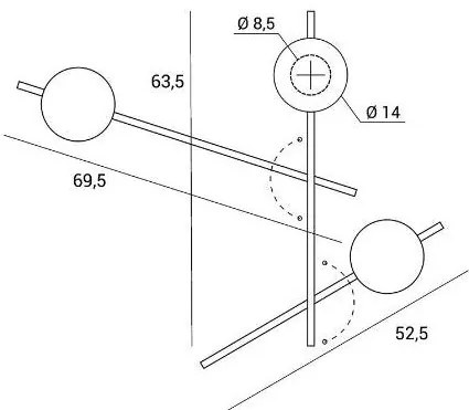 Mikado parete/soffitto 3 luci