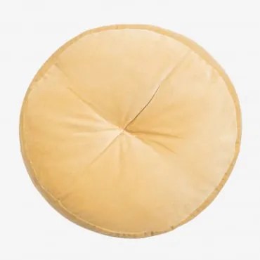 Cuscino da pavimento rotondo in velluto Meijer Giallo - Sklum