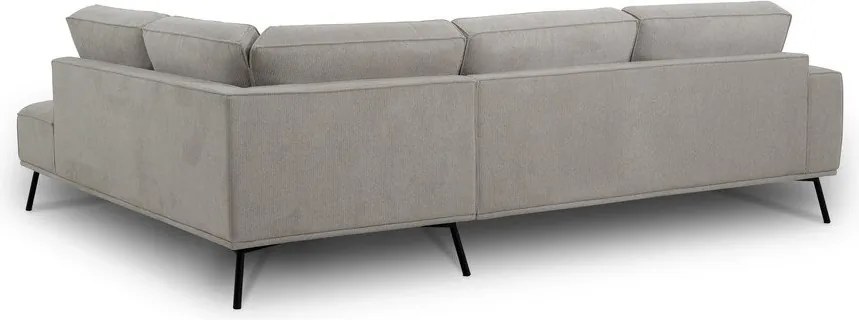 Divano angolare greige (con penisola a destra/a L) con rivestimento in ciniglia Amsterdam – Scandic