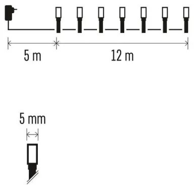Catena LED natalizia da esterno 120xLED/8 modalità 17m IP44 bianco caldo