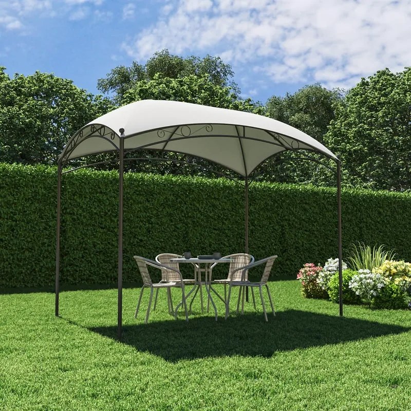 Set tavolo e sedie Elia in acciaio beige per 4 persone