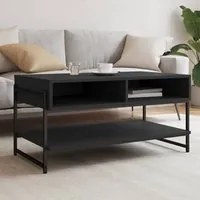 Tavolino da Salotto Nero 90x50x45 cm in Legno Multistrato 838968