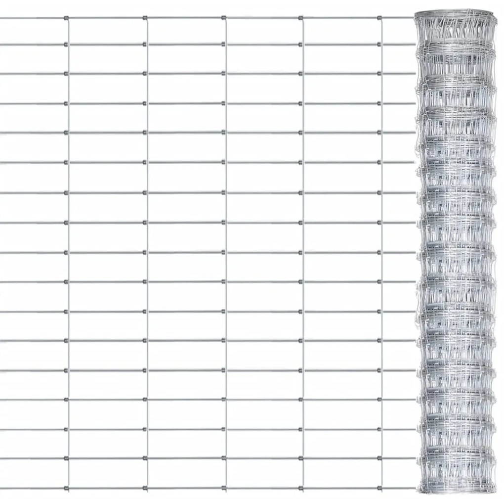 Recinzione Da Giardino İn Acciaio Zincato 50x0,8 M Argento /
