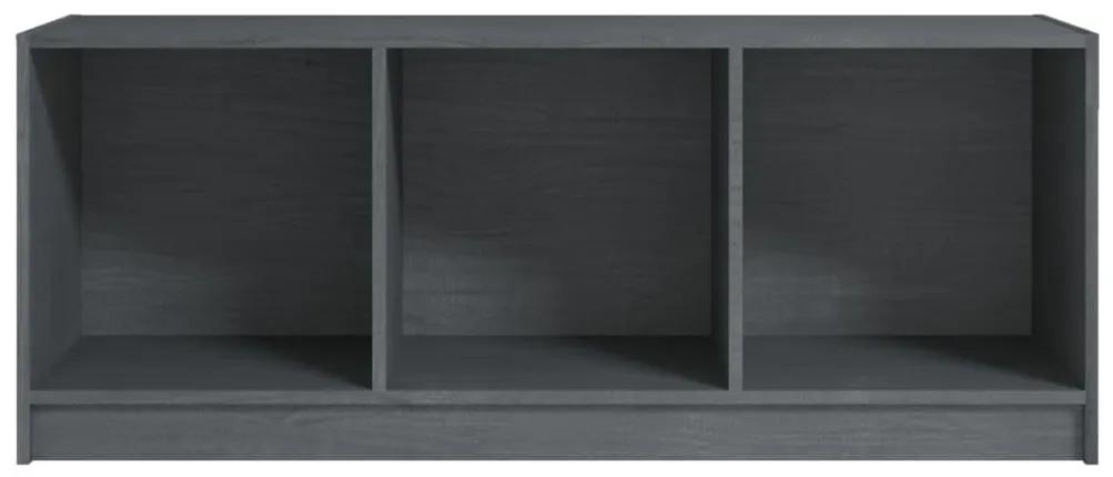 Mobile porta tv grigio 104x33x41 cm in legno massello di pino