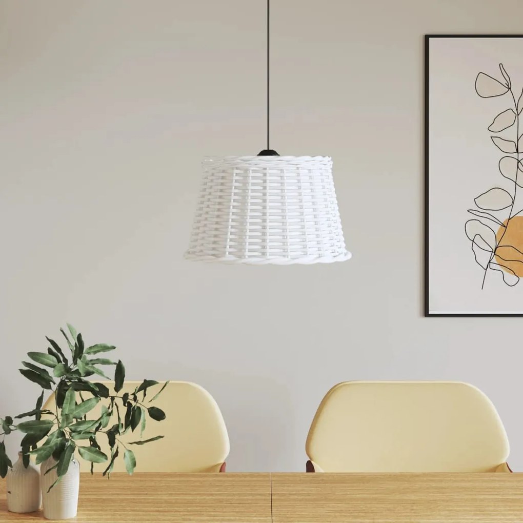 Paralume Da Soffitto Bianco Ø45x28 Cm İn Vimini /