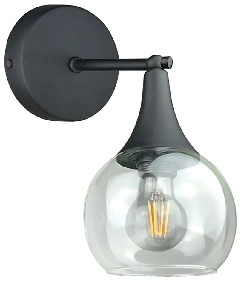 Applique STAR 1xE27/60W/230V nero/limpido