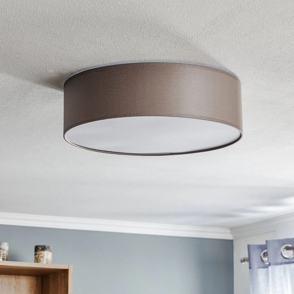 Plafoniera soffitto Rondo TK Lighting, dimmerabile, Marrone / Ruggine, Camera da letto, Tessuto / Stoffa / Seta, Moderno, Plafoniera