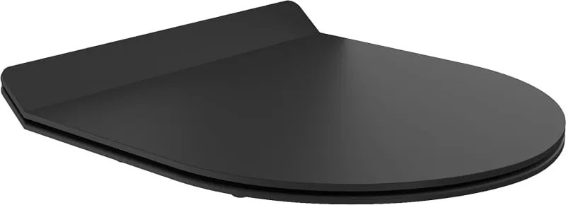 Mexen copriwater a chiusura rallentata slim, duroplast, nero opaco - 39010185