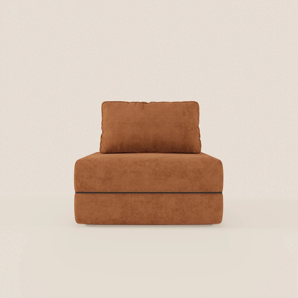 Rift poltrona letto con materasso alto 22 cm e memory foam - schienale mobile e tessuto smacchiabile T31