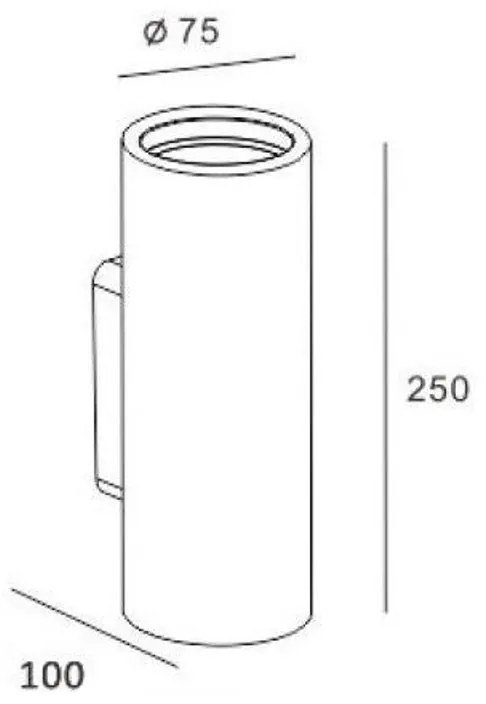 Applique in Gesso Pitturabile 2 lampade GU10 da parete