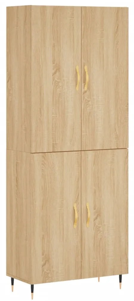 Credenza Rovere Sonoma 69,5x34x180 cm in Legno Multistrato