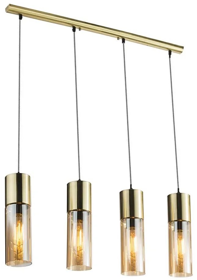 GLOBO 21000-4HM - Lampadario a sospensione con filo ANNIKA 4xE27/25W/230V ottone