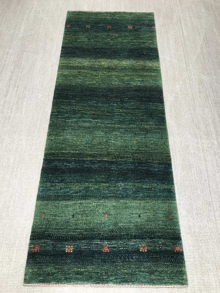 Loribaft Tappeto 220 x 80 Verde (Iran) Annodato A Mano