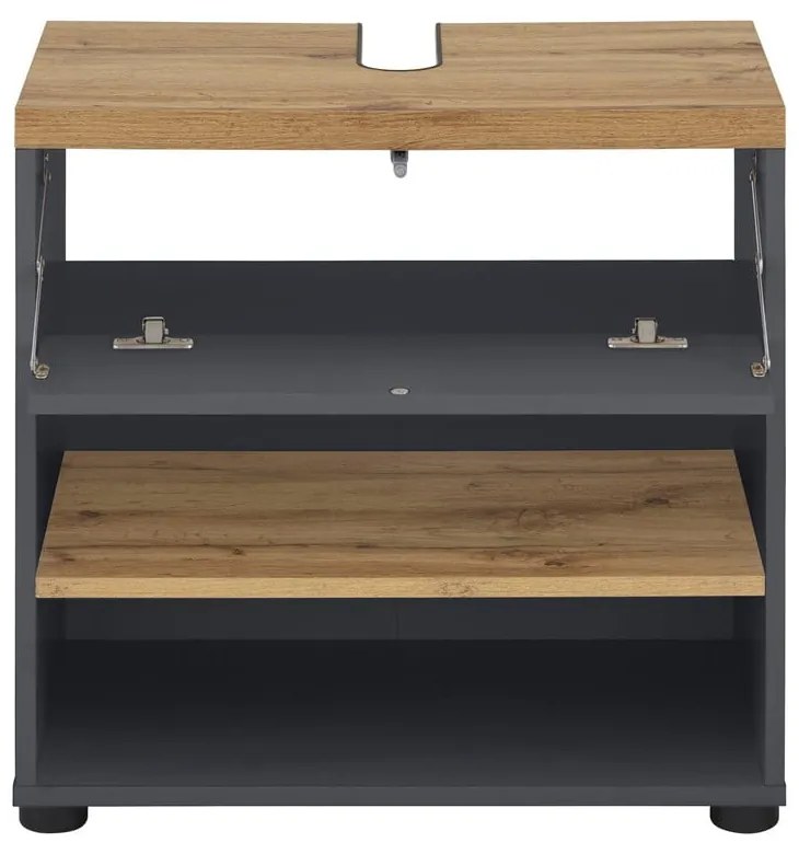 Mobile color antracite effetto rovere per lavabo 60x57 cm Thessa - Støraa