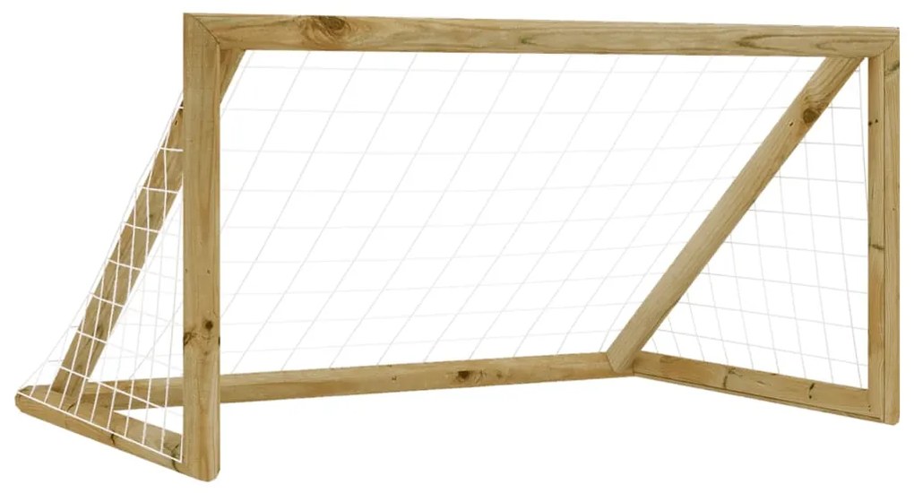 Porta Da Calcio Con Rete 120x60x80 Cm Legno Di Pino Impregnato /