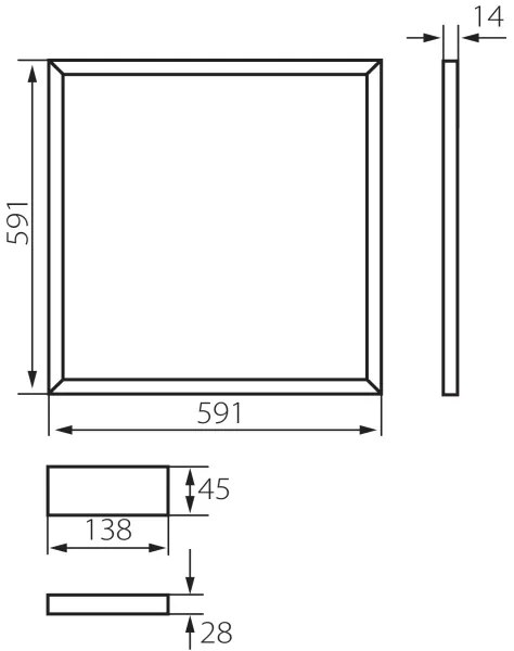 Kanlux 26771 - LED cornice da incasso AVAR LED/40W/230V 6000K 59x59 cm