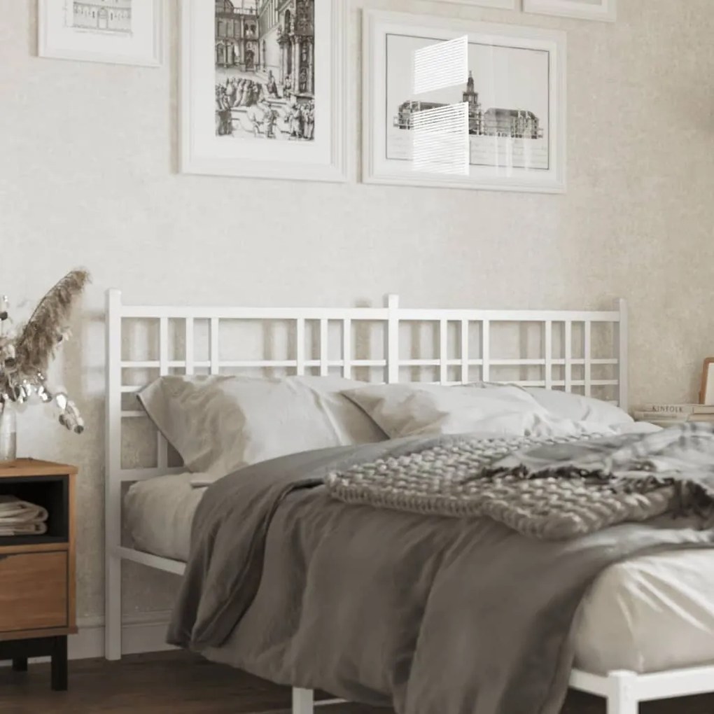 Testiera İn Metallo Bianco 160 Cm /