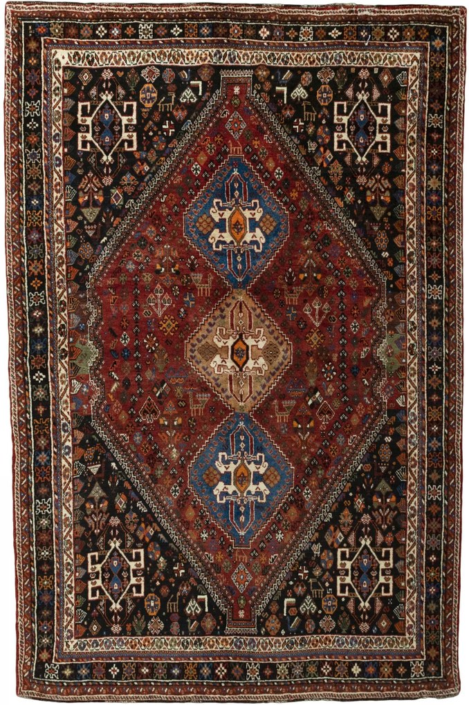 Shiraz Tappeto persiano 180x280 Rosso (Iran) Annodato A Mano