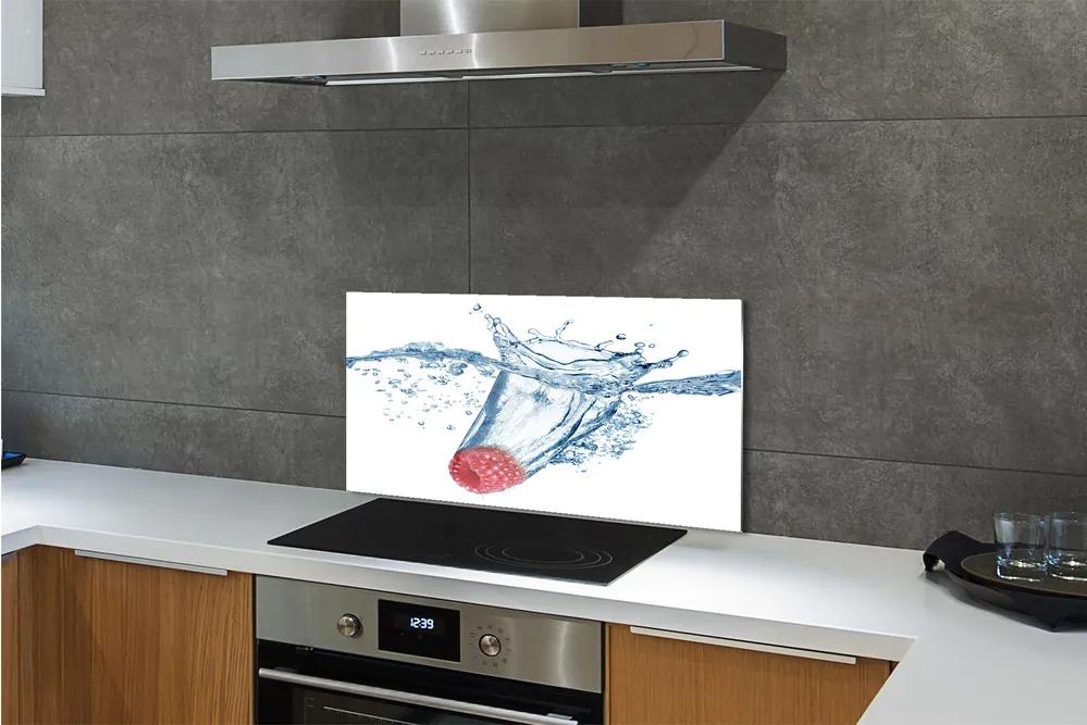 Pannello paraschizzi cucina Acqua di lamponi 100x50 cm