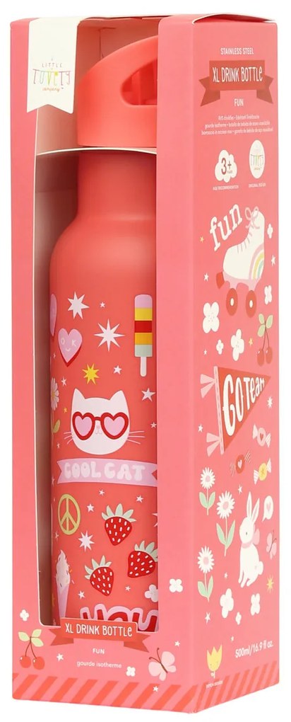 A Little Lovely Company - borraccia in acciaio inox, 500 ml - divertimento