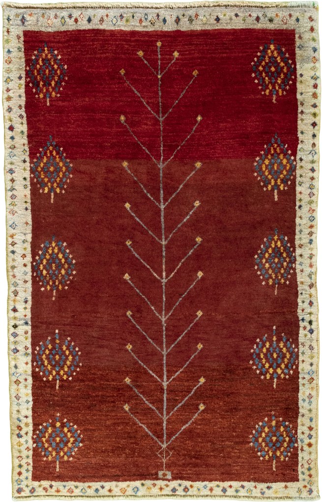 Gabbeh Tappeto 80x130 Rosso (Iran) Annodato A Mano