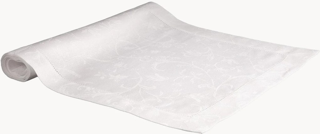 Tovagliolo in lino con orlo a giorno jacquard Minija