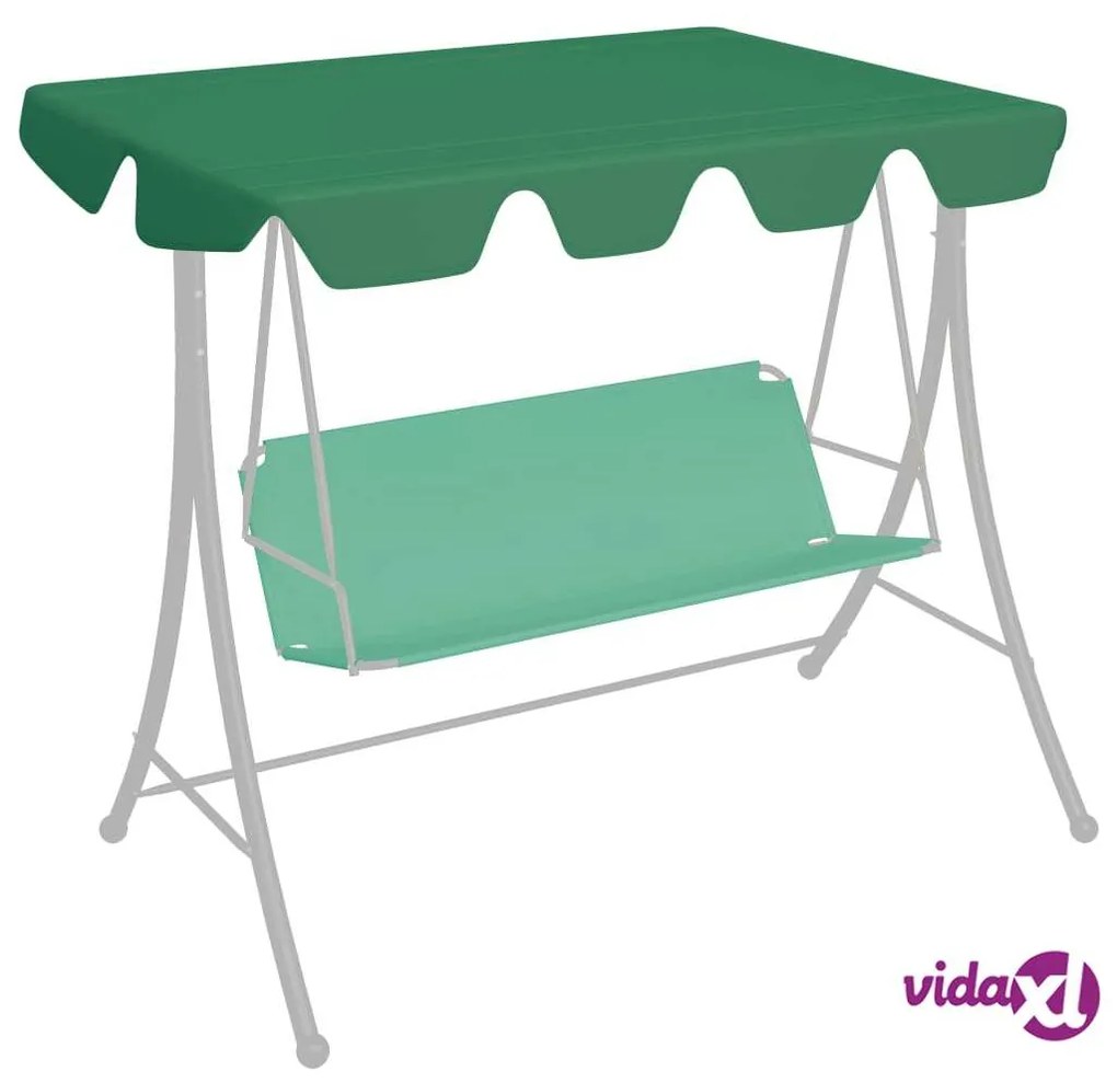 vidaXL Baldacchino per Dondolo Giardino Verde 150/130x70/105 cm