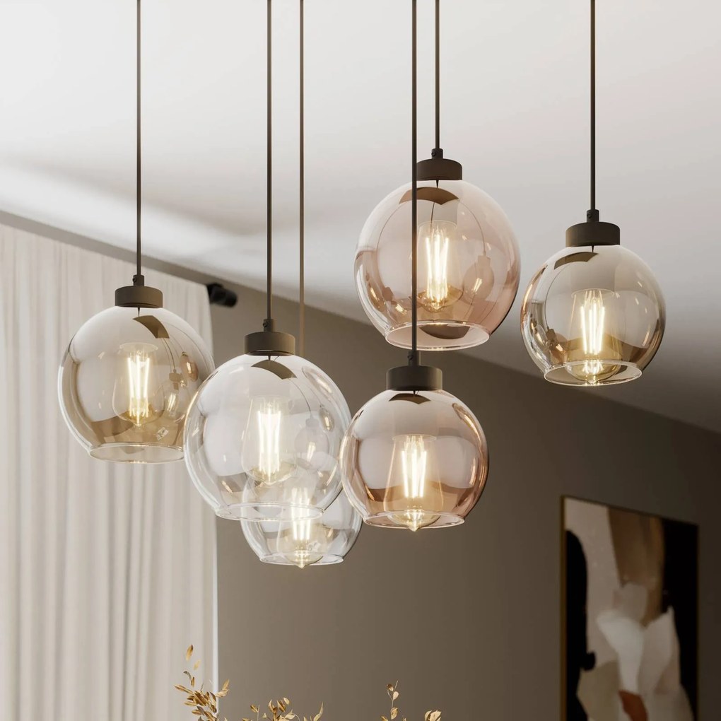 Lampada a sospensione in vetro Cubus TK Lighting, dimmerabile, Chiaro / Trasparente, Soggiorno / Sala da pranzo, Vetro, Moderno, Lampada a sospensione