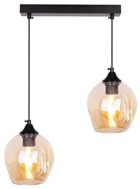 Lampada a sospensione nera con paralume in vetro 14x48 cm Aspa - Candellux Lighting