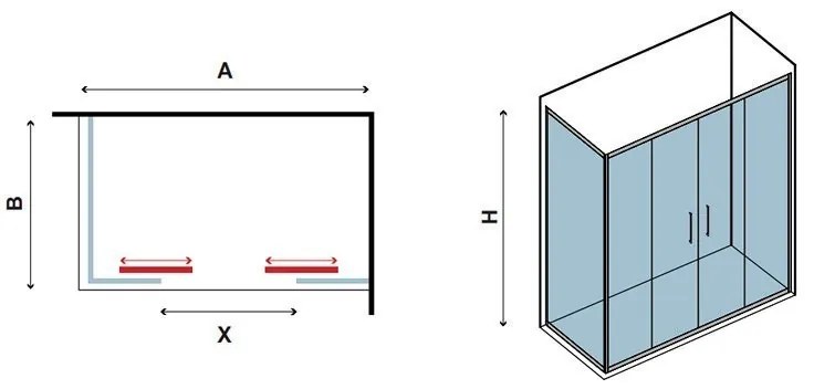 Kamalu - box doccia angolare 170x70 cm apertura scorrevole centrale kf6000s