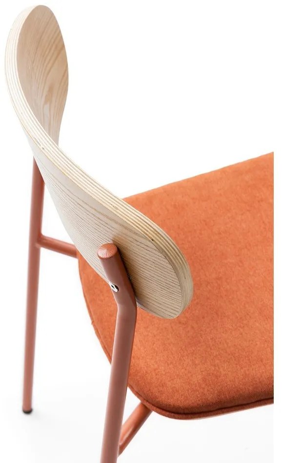 Set di 2 sedie da pranzo in colore rosso-naturale Adriana - Marckeric