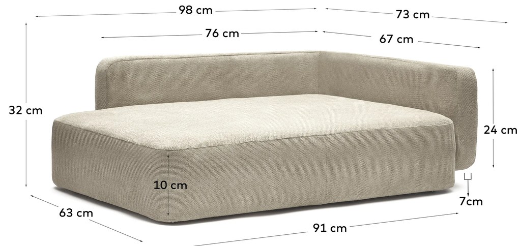 Kave Home - Fodera cuccia grande per animali Bowie beige 73 x 98 cm