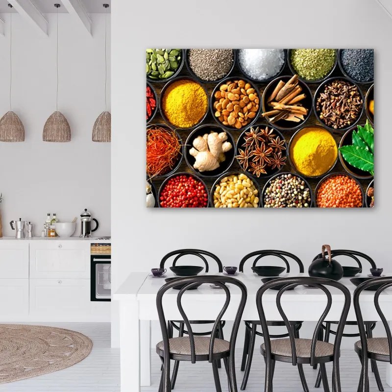 Quadro su tela, Erbe spezie per la cucina  Dimensioni 90x60