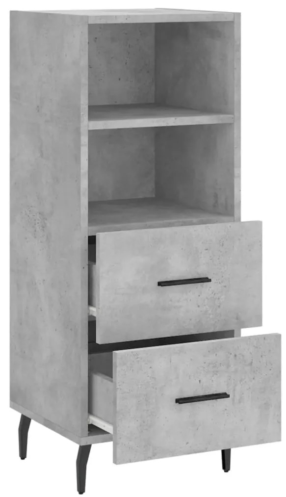 Credenza grigio cemento 34,5x34x90 cm in legno multistrato