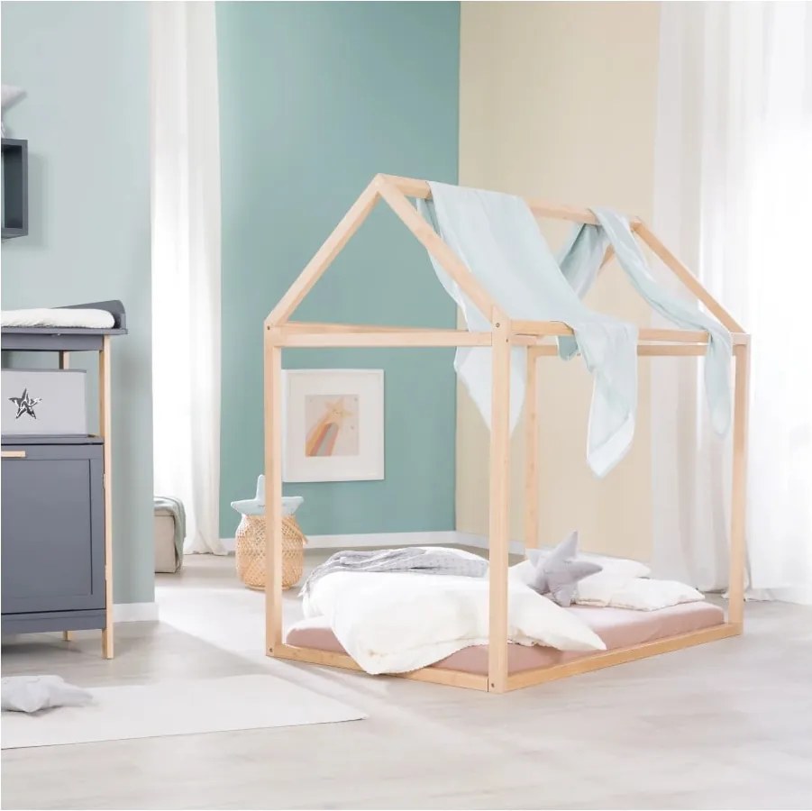 Letto per bambini in colore naturale 70x140 cm Montessori - Roba