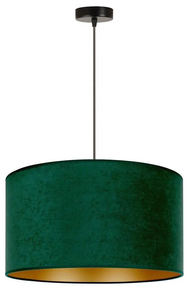 Duolla - Lampadario a sospensione con filo ROLLER 1xE27/15W/230V diametro 40 cm verde scuro/oro