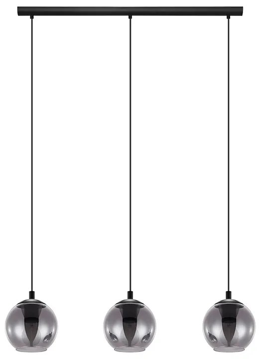 Lampadario Moderno Ariscani 3 Luci Acciaio Nero