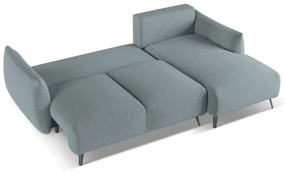Divano angolare azzurro (con penisola a destra) Malie – Makamii