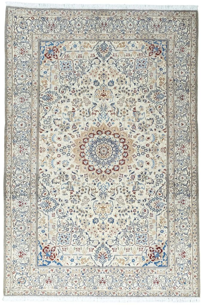 Nain Tappeto 210x310 Beige (Iran) Annodato A Mano