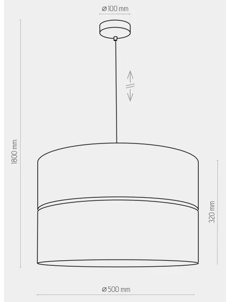 Lampadario su filo HILTON 1xE27/25W/230V ottone/nero