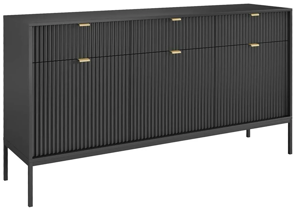 Credenza vintage 2 ante 5 cassetti Sherman cm 200 x 40 x 85h