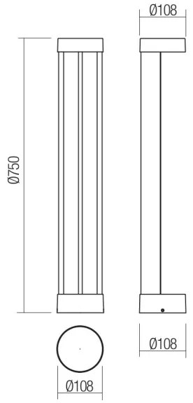 Redo 90366 - Lampada LED da esterno ZEUS LED/11,5W/230V 3000K 75 cm IP54 marrone