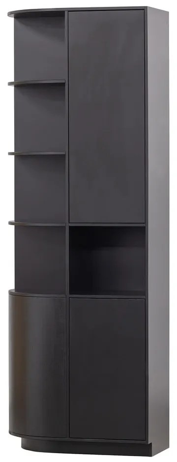 Libreria modulare nera in legno di pino 78x210 cm Finca - WOOOD